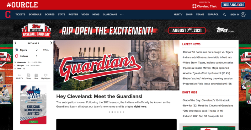 cleveland indians website